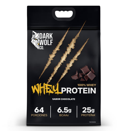 Dark Wolf Co. Proteína de Suero de Leche, 25g de Proteína por Porción, 6.5g  Chocolate