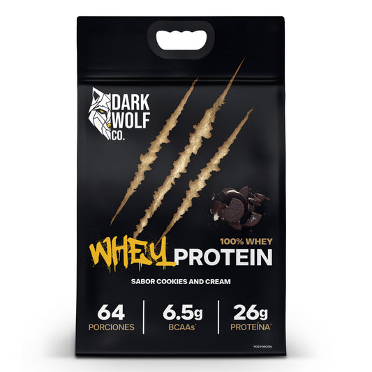 Dark Wolf Co. Proteína de Suero de Leche, Sabor Cookies and Cream