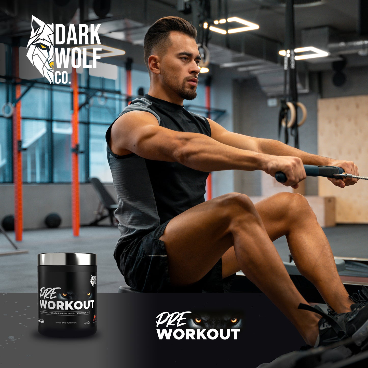 Dark Wolf bebida pre-entrenamiento 300 g - 30 Porciones, Sabor Frutos rojos